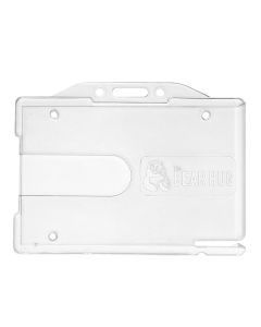 crystal clear Bear Hug id holder