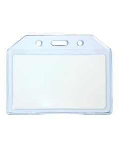 Plastic Clear Blue ID Card Badge Holder