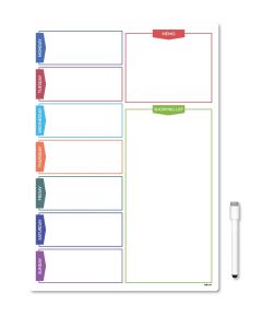 Magnetic Daily Planner Fridge Board With Shopping List 