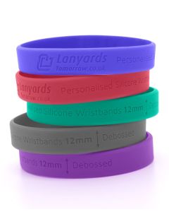 Debossed Personalised Silicone Wristbands Custom 