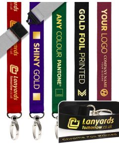 Gold Foil Print Personalised Lanyards