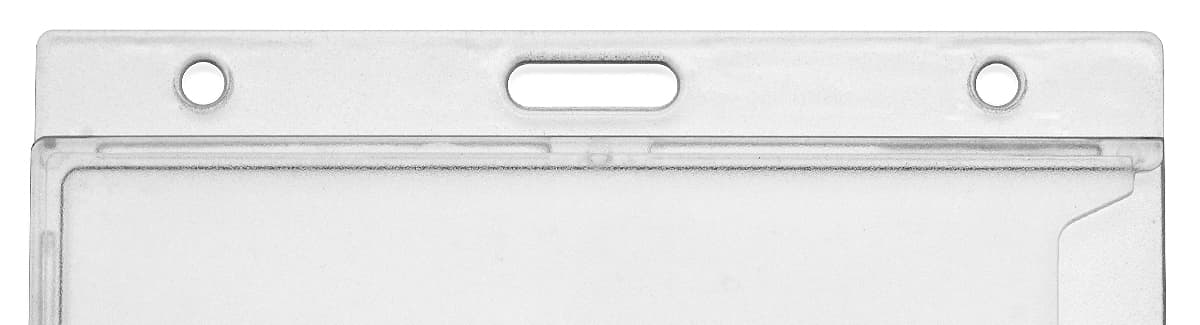 clear enclosed rigid id card holder with ejection slot horizontal